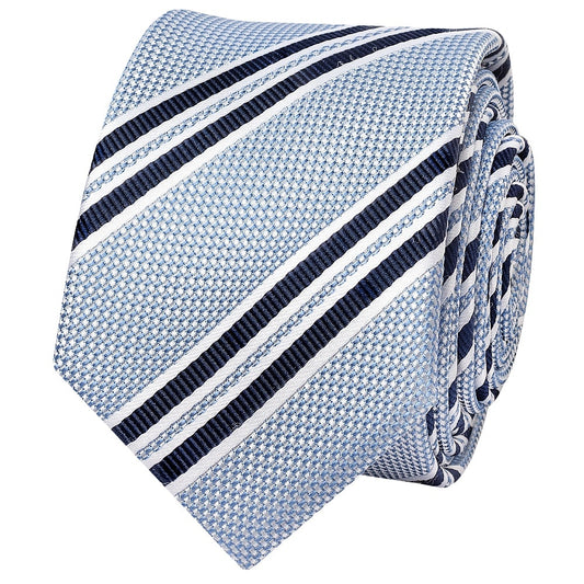 Blue Twin Stripe Skinny Mens Tie 2