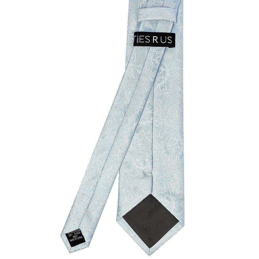 Blue Flower Classic Mens Tie And Pocket Square Set 4
