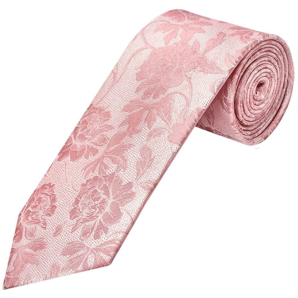 Rose Flower Classic Mens Tie And Pocket Square Set 2