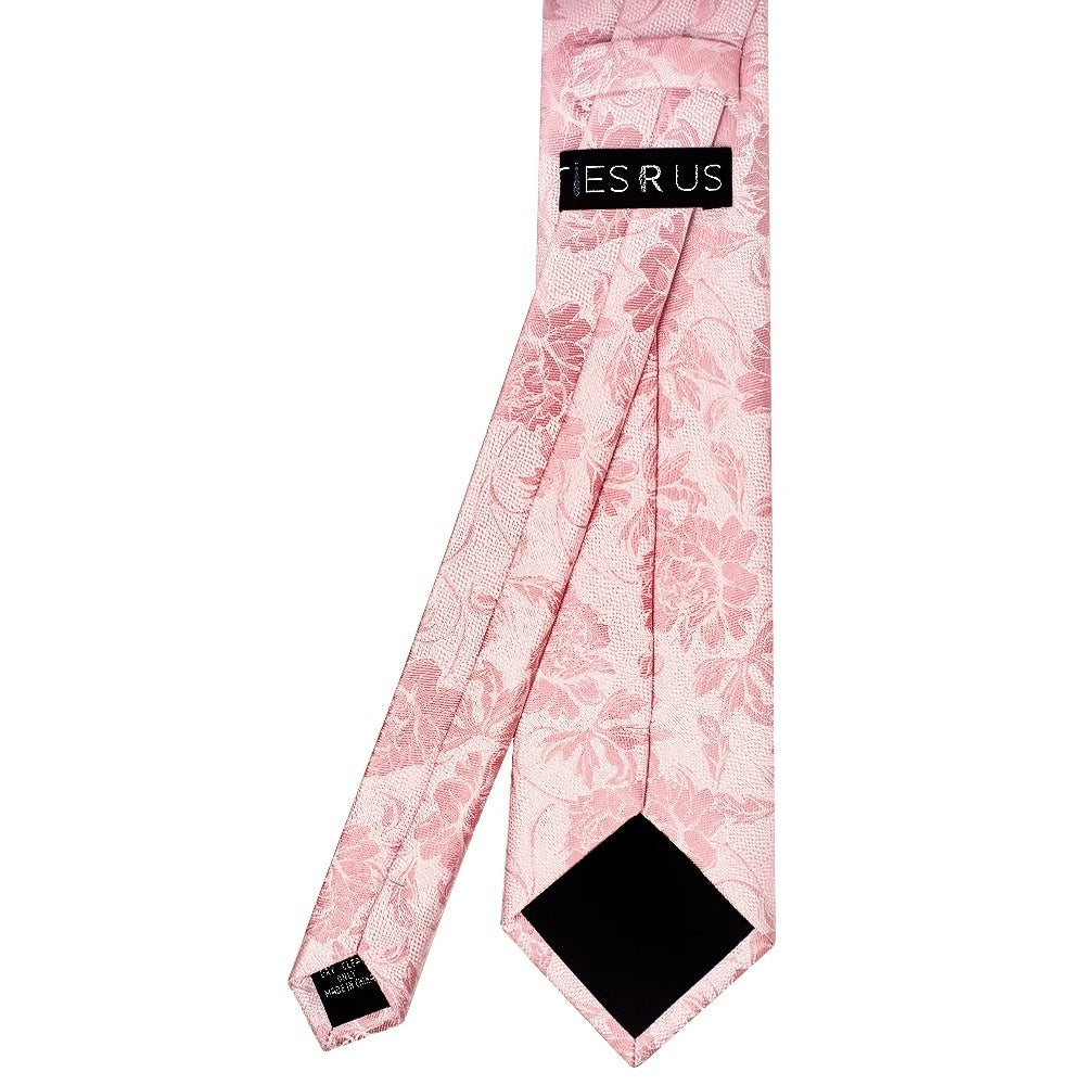 Rose Flower Classic Mens Tie and Pocket Square Set