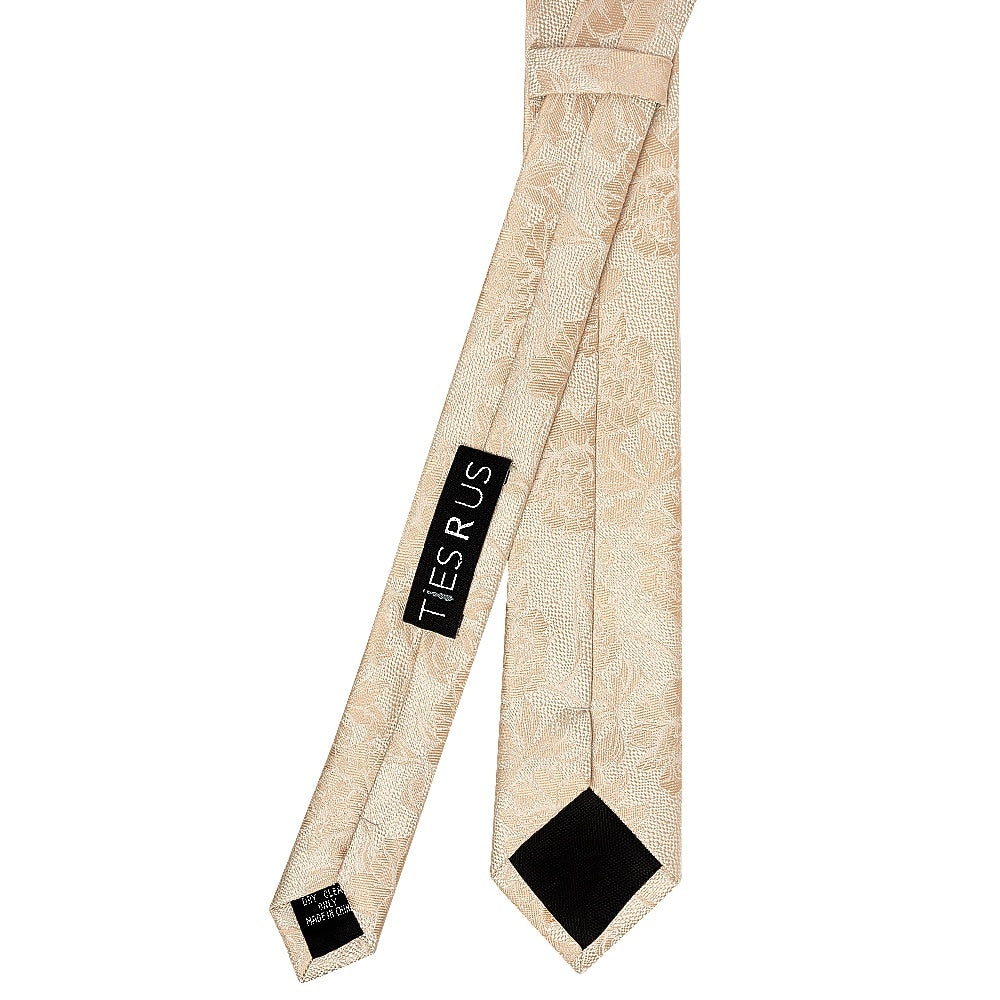 Gold Flower Skinny Mens Tie 3
