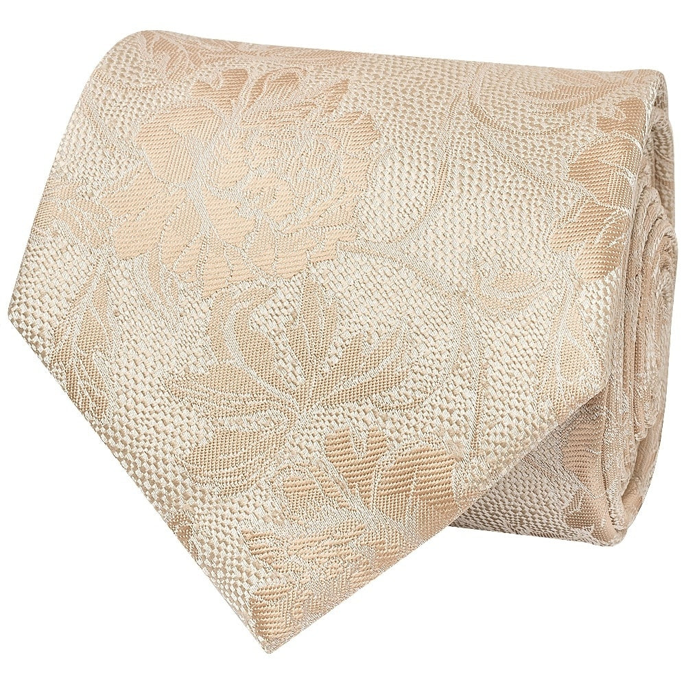 Gold Flower Classic Mens Tie And Pocket Square Set 3