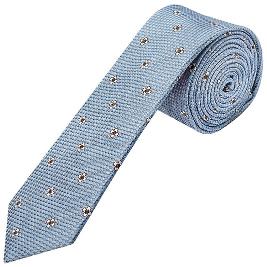Blue Petal Skinny Mens Tie 1