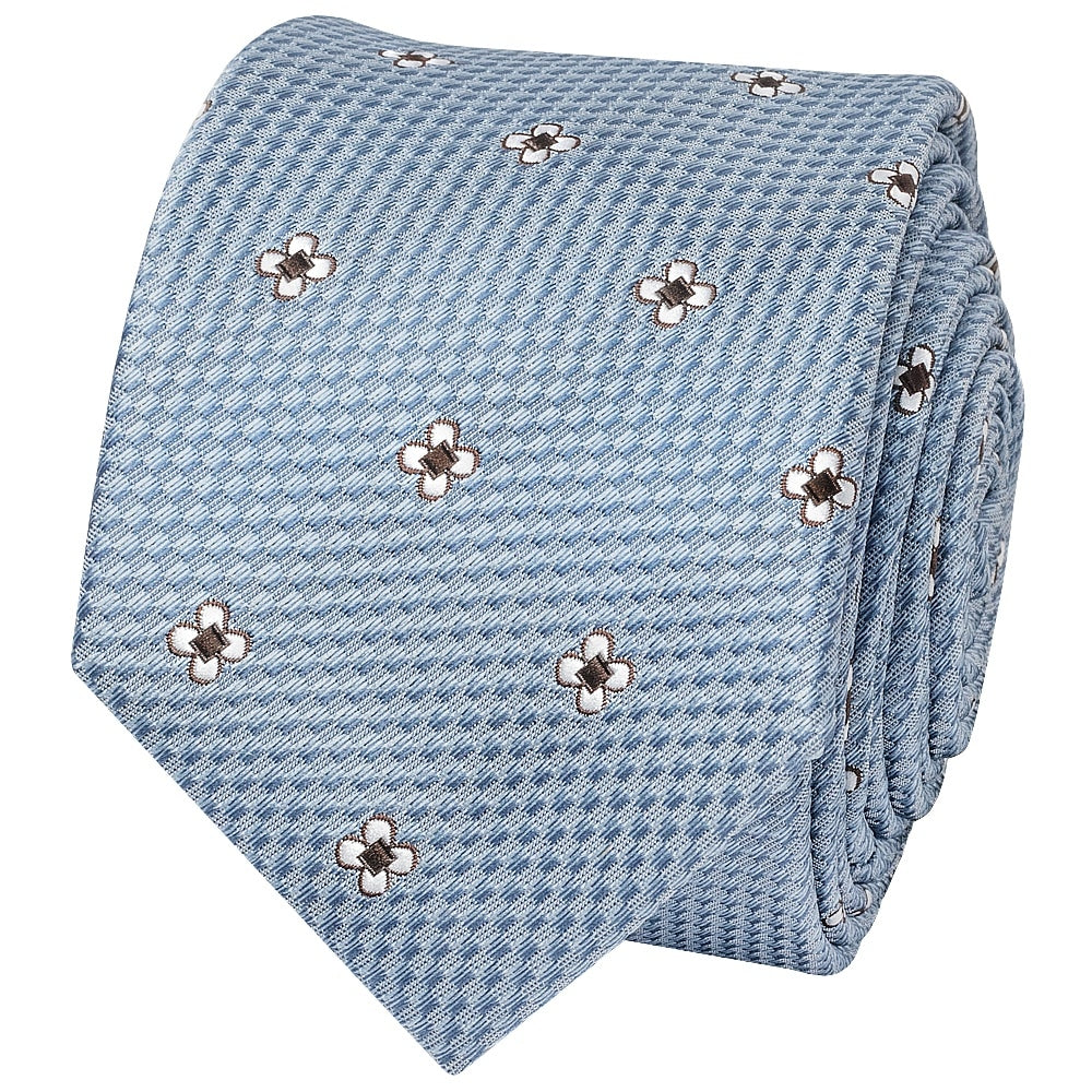 Blue Petal Skinny Mens Tie 2