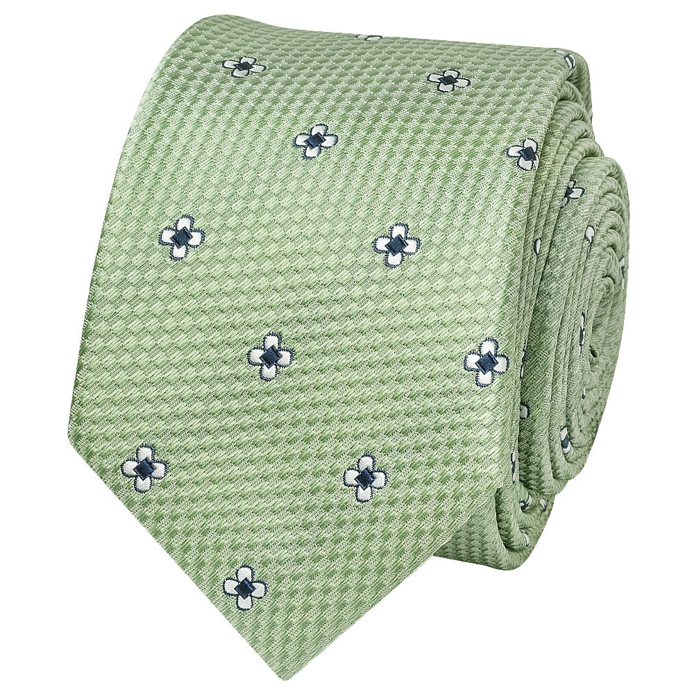 Green Petal Skinny Mens Tie 2