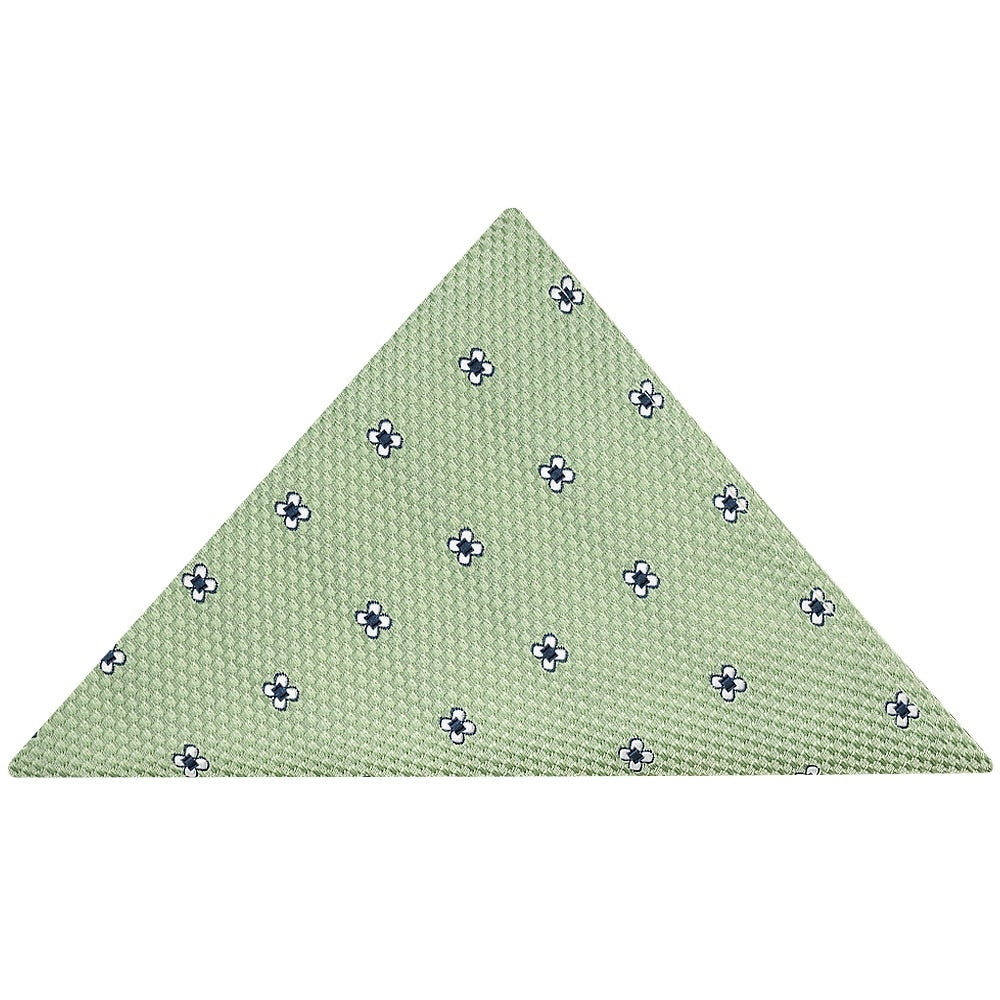 Green Petal Skinny Mens Tie And Pocket Square Set 5