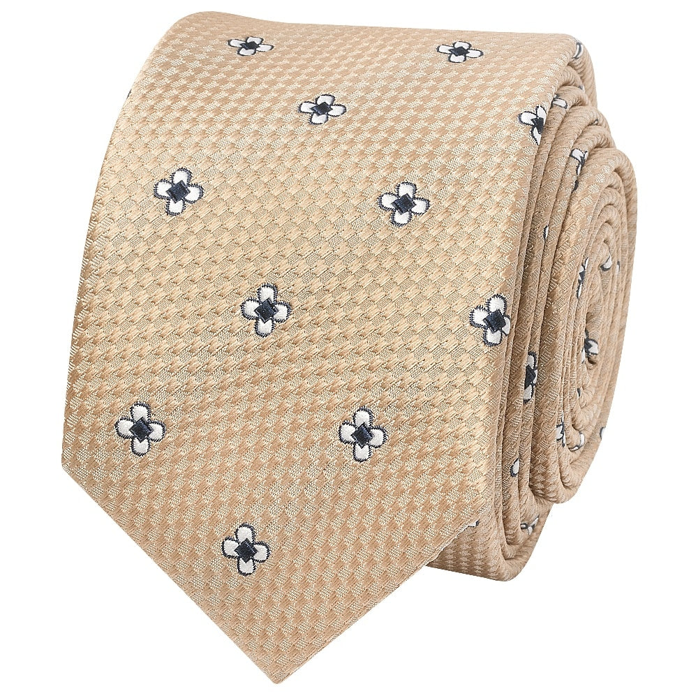 Gold Petal Skinny Mens Tie 2