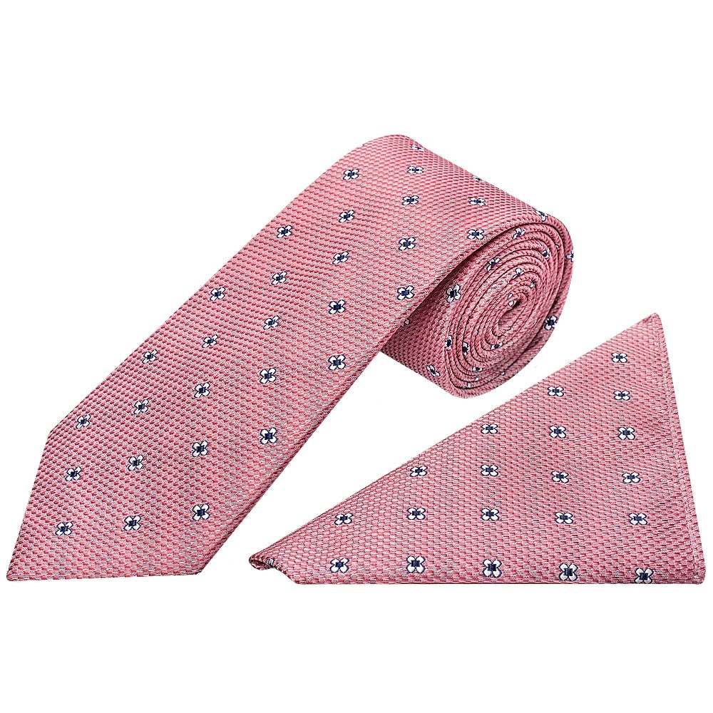 Rose Petal Classic Mens Tie And Pocket Square Set 1