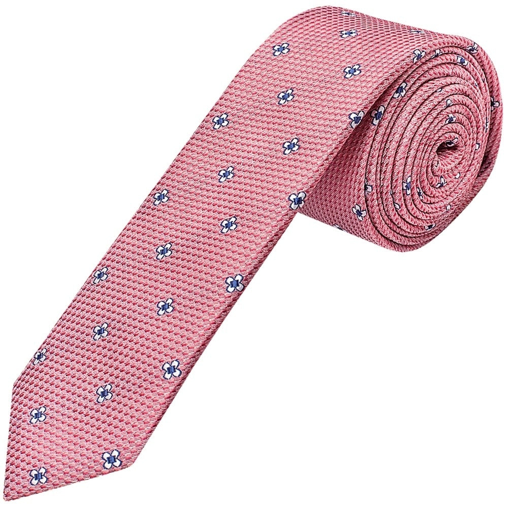 Rose Petal Skinny Mens Tie And Pocket Square Set 2