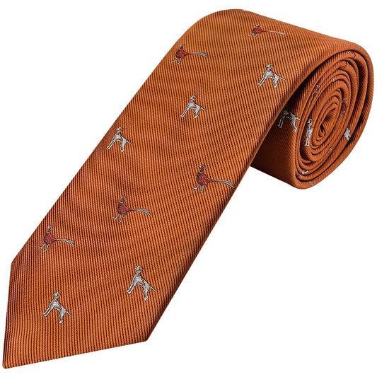 Orange Dog and Pheasant Classic Mens Tie