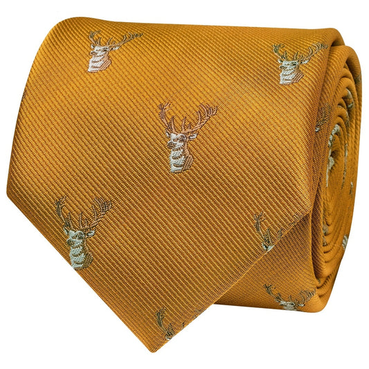 Gold Deer Head Classic Mens Tie 2