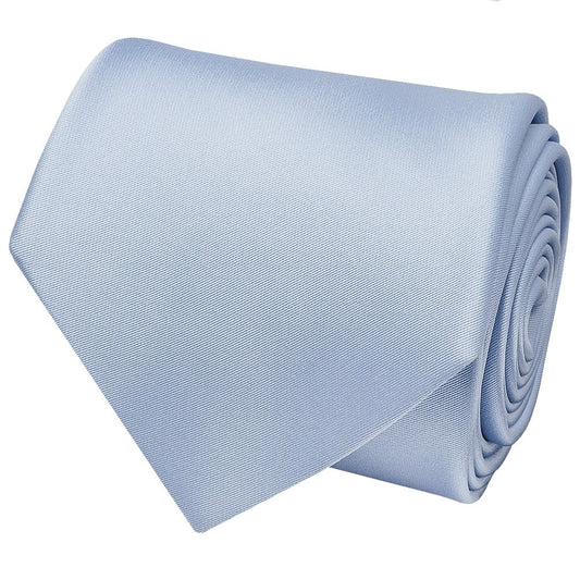 Plain Dusty Blue Satin Classic Mens Tie