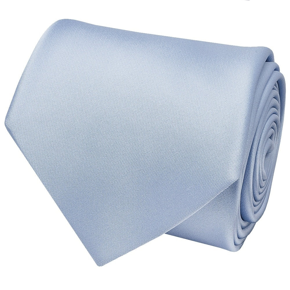 Plain Dusty Blue Satin Classic Mens Tie 3