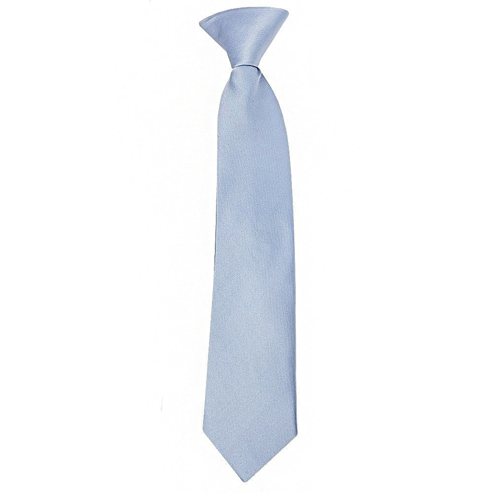 Pre Tied Dusty Blue Satin Boys Tie And Pocket Square Set Age 4 7 2