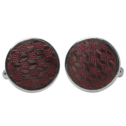 Burgundy Textured Cufflinks 1