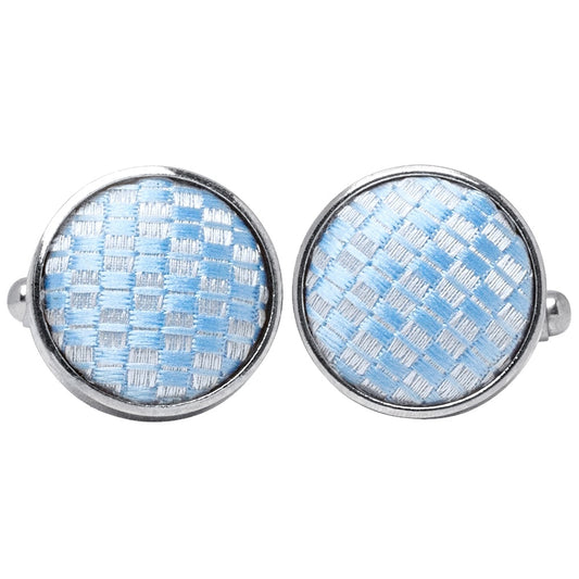 Dusty Blue Textured Cufflinks 1