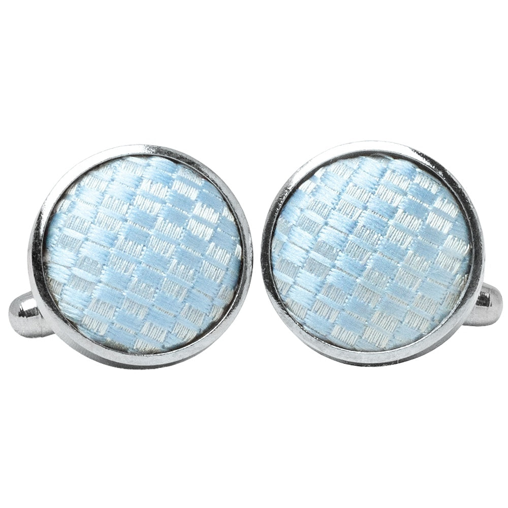 Sky Blue Textured Cufflinks 1