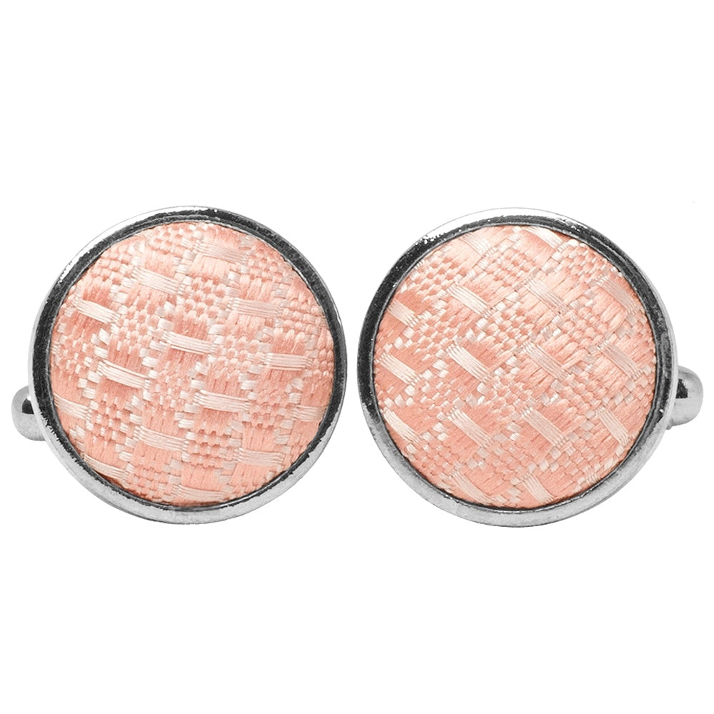 Peach Textured Cufflinks 1