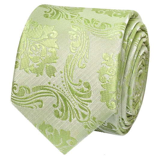 Sage Green Paisley Skinny Boys Tie 2
