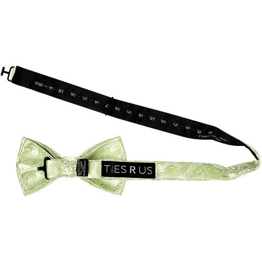 Sage Green Paisley Handmade Mens Bow Tie 2