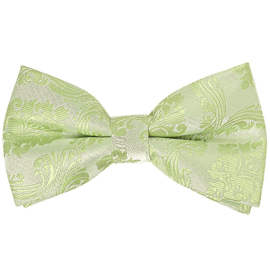 Pre Tied Sage Green Paisley Boys Bow Tie Age 4 7 1