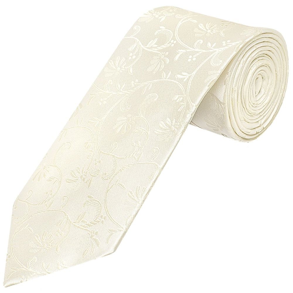 Ivory Floral Classic Mens Tie