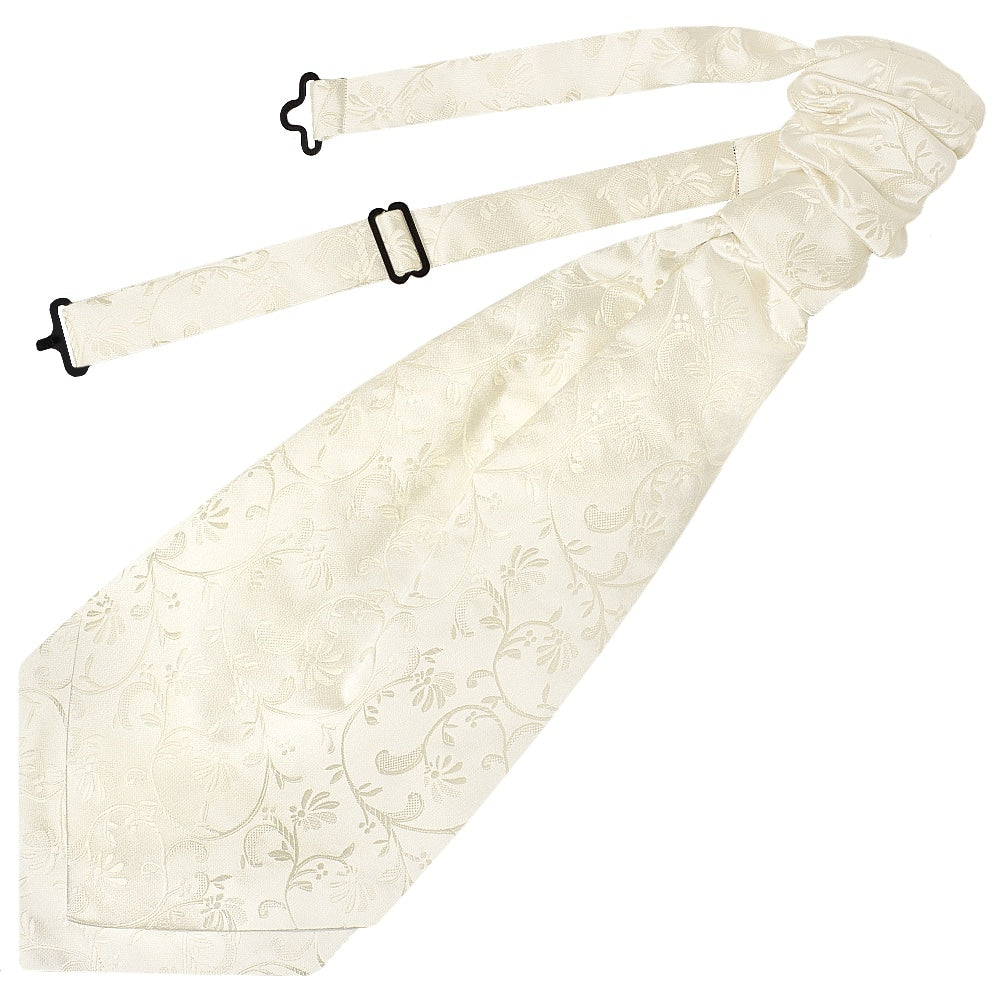Ivory Floral Mens Cravat Tie 1