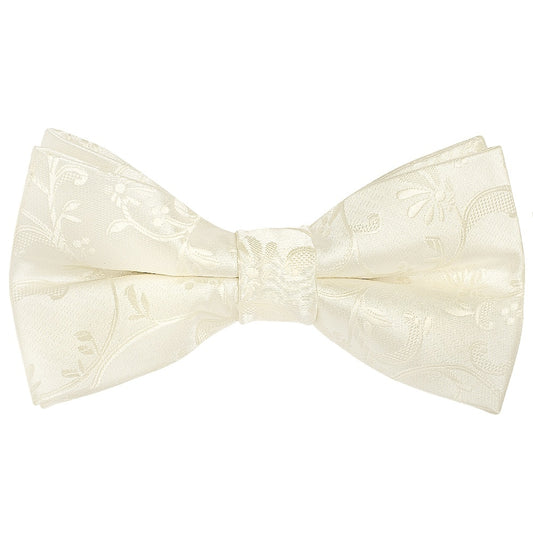 Pre Tied Ivory Floral Boys Bow Tie Age 4-7