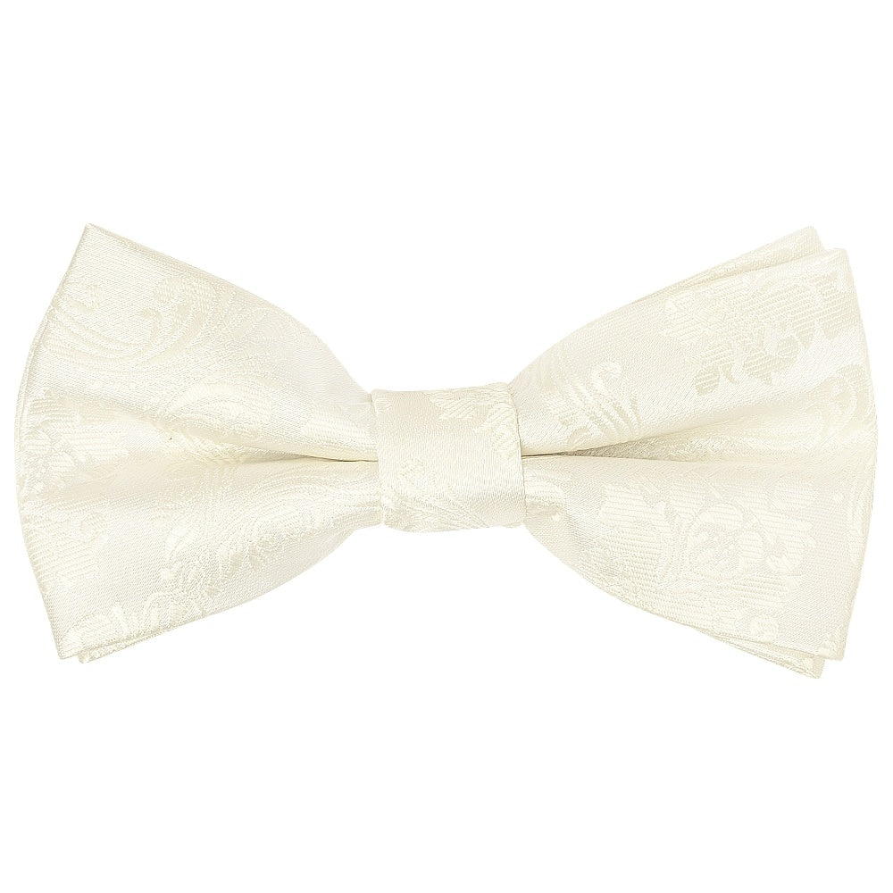 Pre Tied Ivory Paisley Boys Bow Tie Age 18 Months 3 Years 1