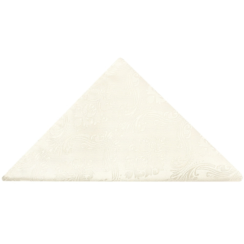 Ivory Paisley Pocket Square 1
