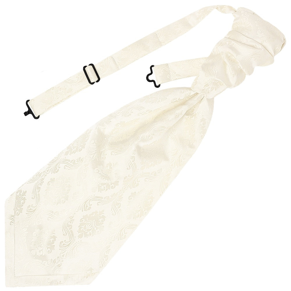 Ivory Paisley Mens Cravat Tie And Pocket Square Set 2