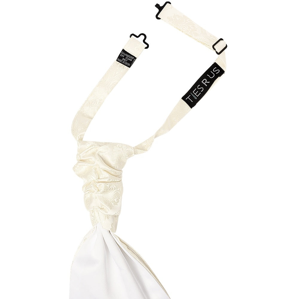 Ivory Paisley Mens Cravat Tie And Pocket Square Set 3