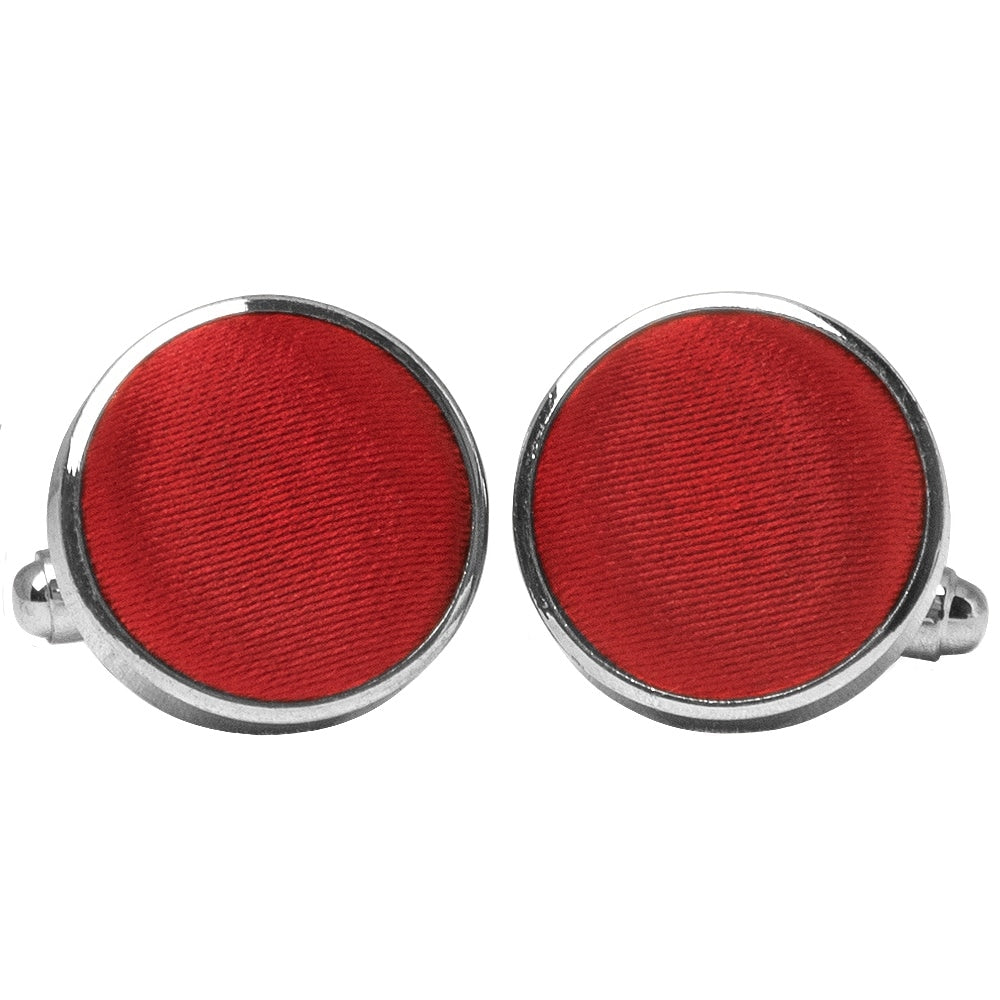 Plain Scarlet Red Cufflinks 1