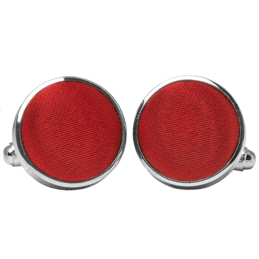 Plain Scarlet Red Cufflinks 1