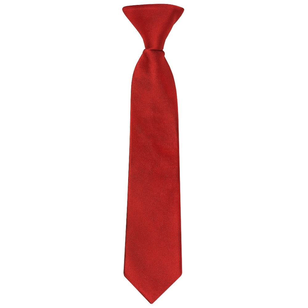 Pre Tied Scarlet Red Satin Boys Tie Age 4 7 1