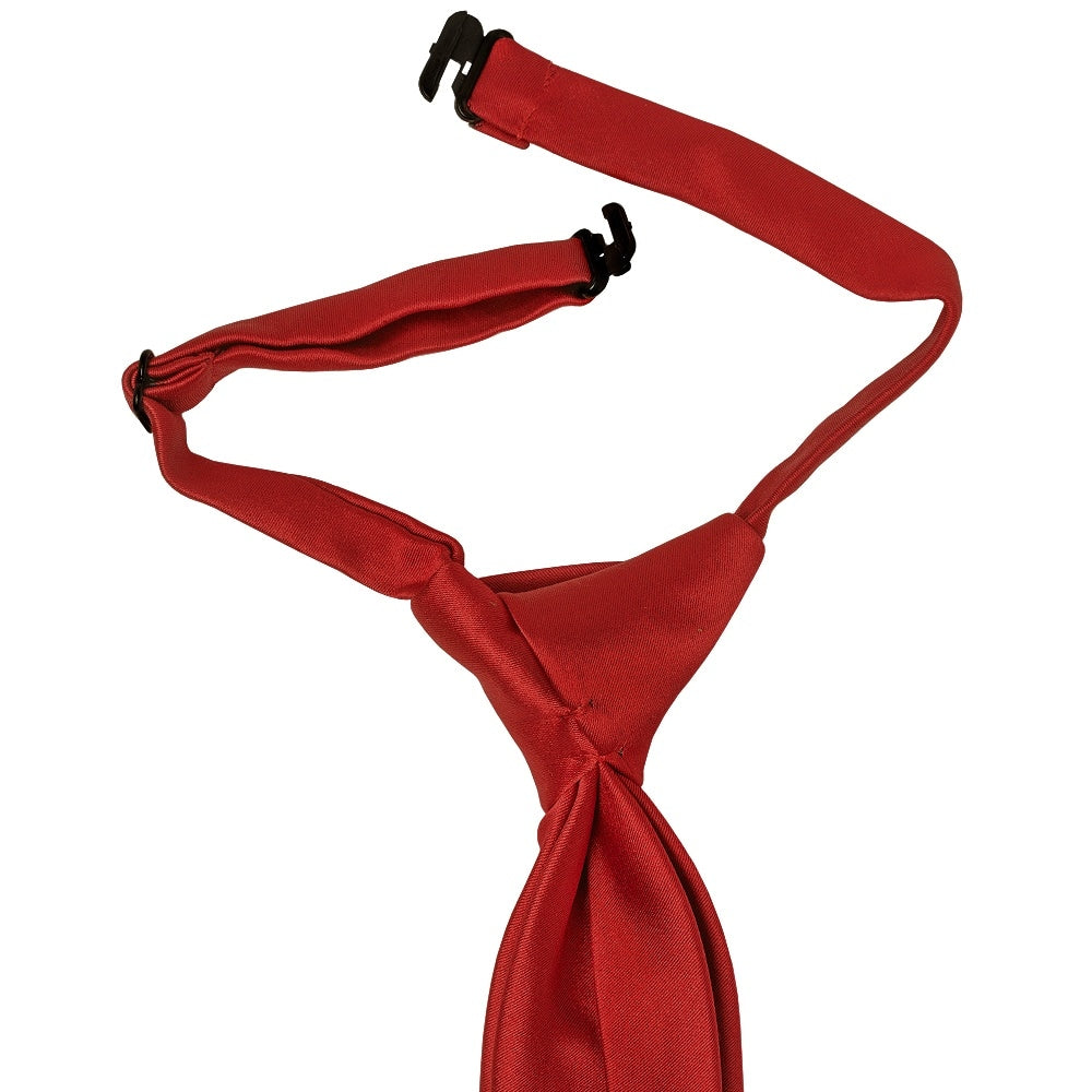 Pre Tied Scarlet Red Satin Boys Tie And Pocket Square Set Age 4 7 3