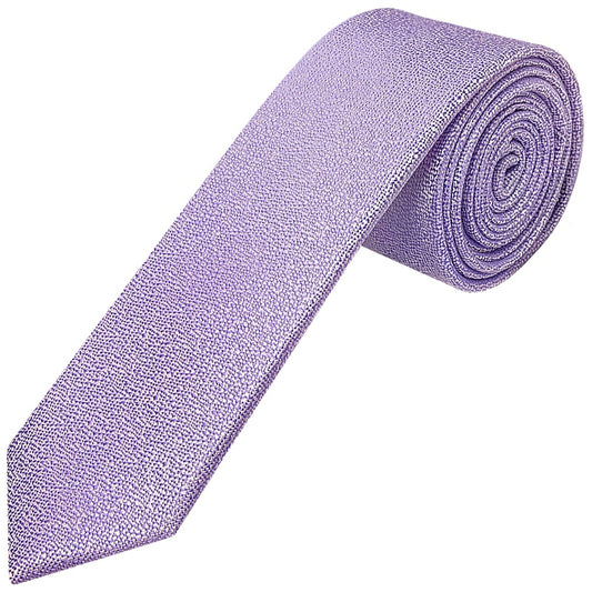 Plain Purple Textured Silk Skinny Mens Tie And Pocket Square Set 2