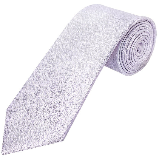 Plain Lilac Textured Silk Classic Mens Tie 1