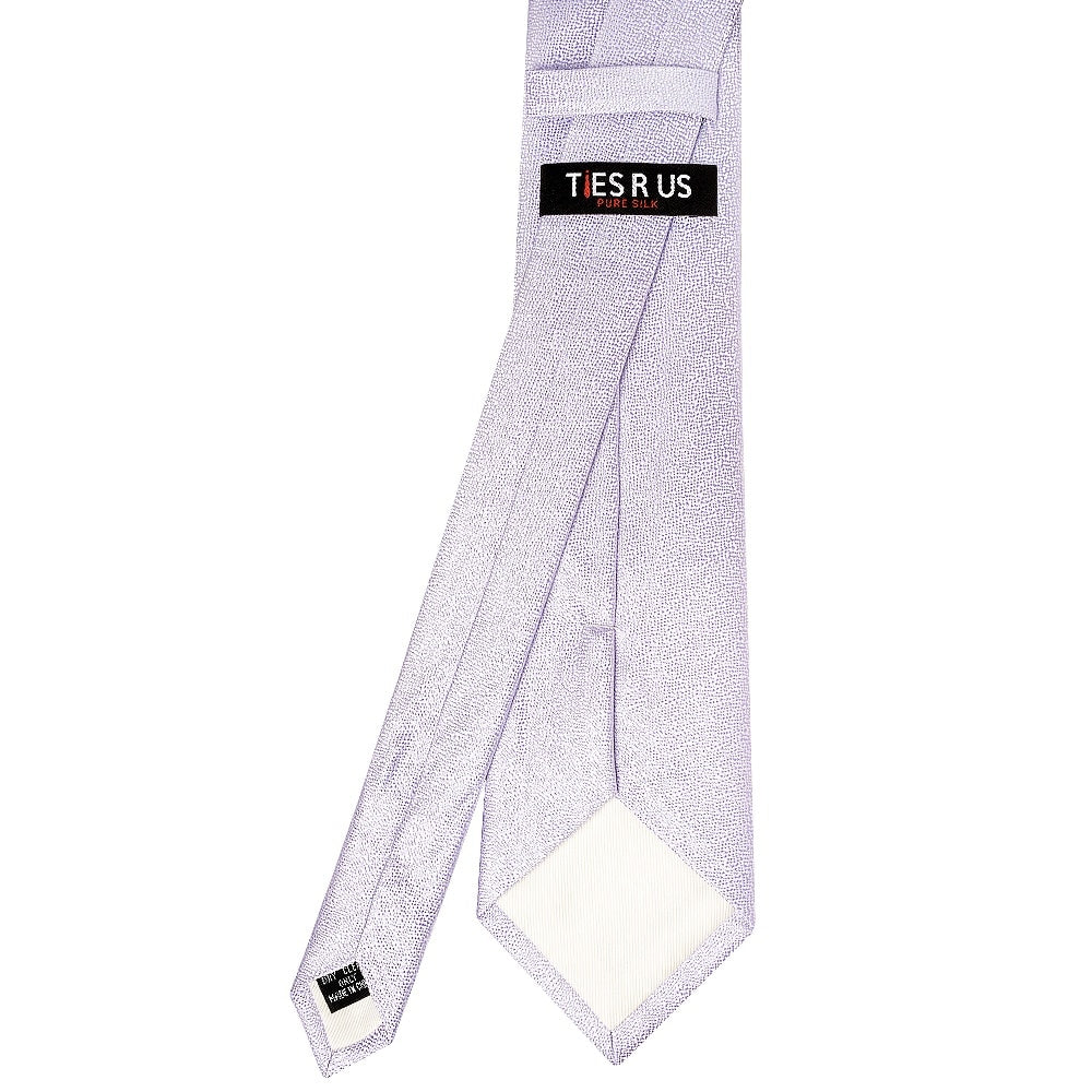 Plain Lilac Textured Silk Classic Mens Tie 3