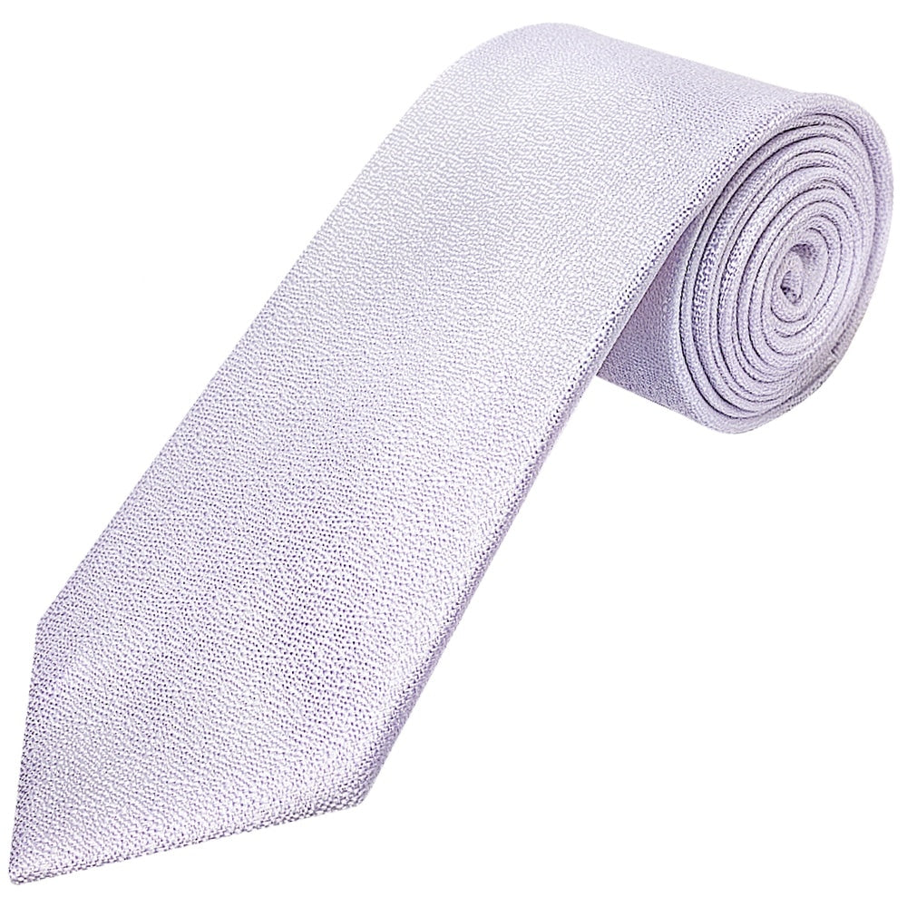 Plain Lilac Textured Silk Classic Mens Tie And Pocket Square Set 2