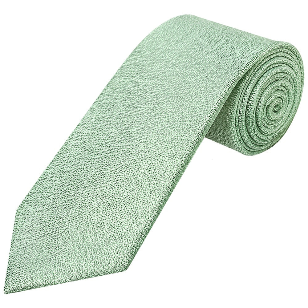 Plain Green Textured Silk Classic Mens Tie 1