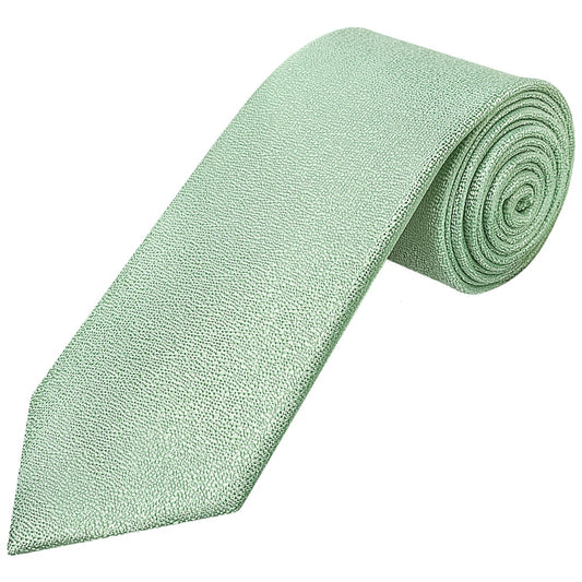 Plain Green Textured Silk Classic Mens Tie 1
