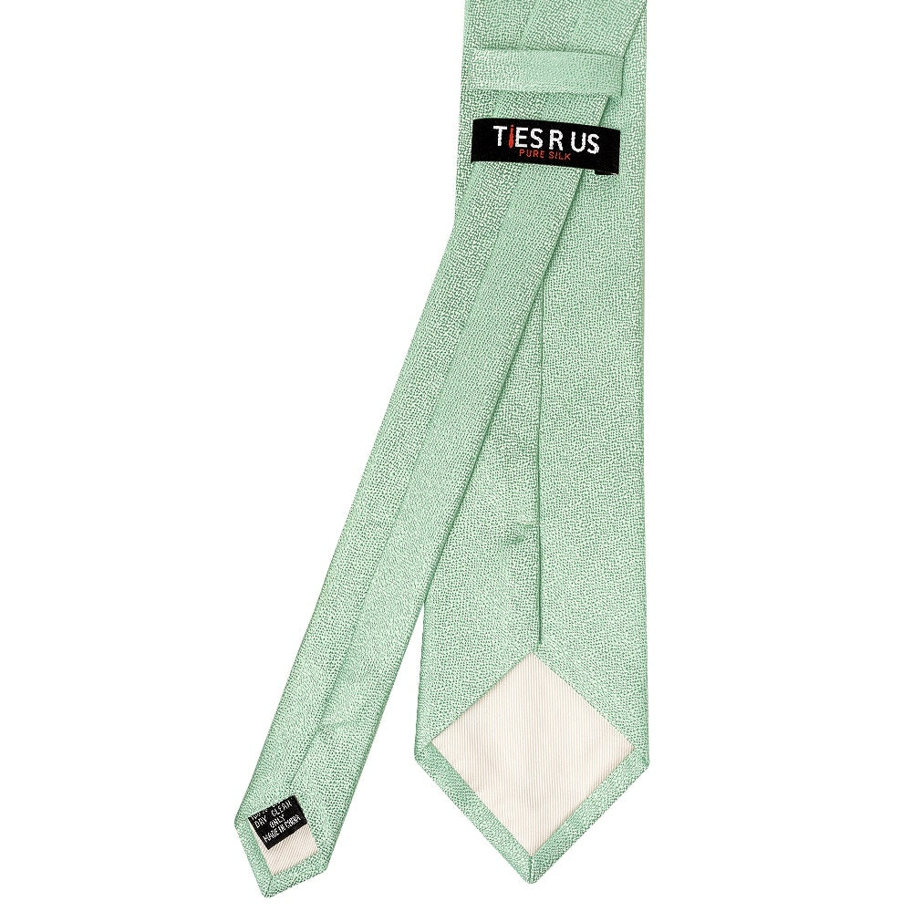 Plain Green Textured Silk Classic Mens Tie And Pocket Square Set 4