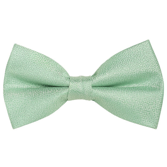 Pre Tied Green Textured Silk Boys Bow Tie Age 8 11 1