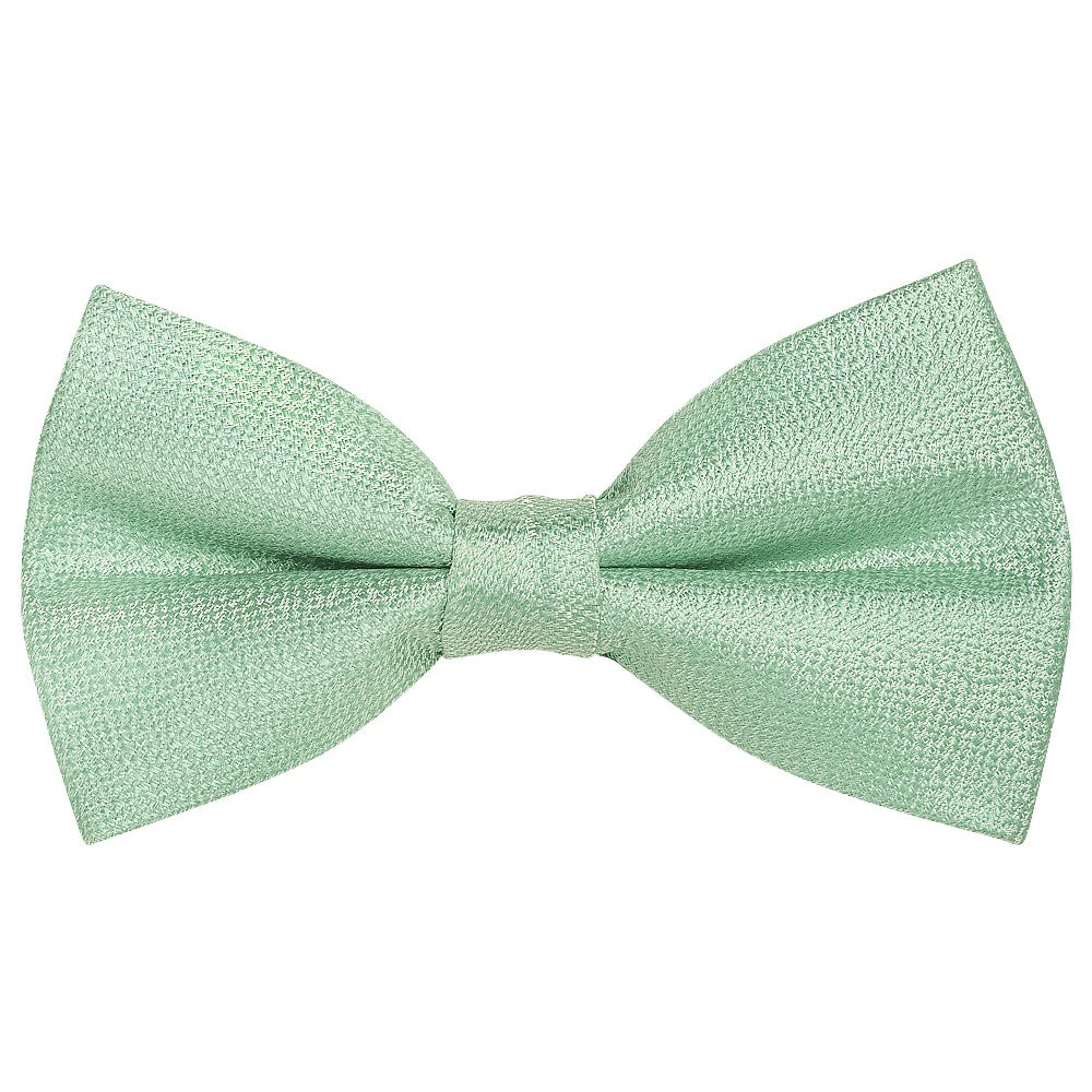 Pre Tied Green Textured Silk Boys Bow Tie Age 4 7 1