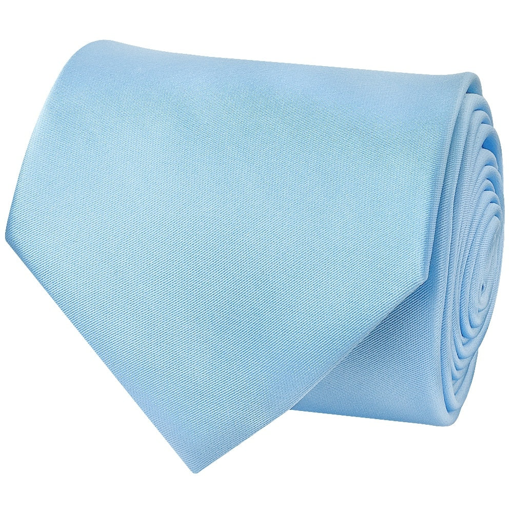 Plain Sky Blue Satin Classic Mens Tie And Pocket Square Set 4