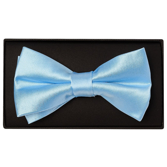Plain Sky Blue Handmade Mens Bow Tie 1