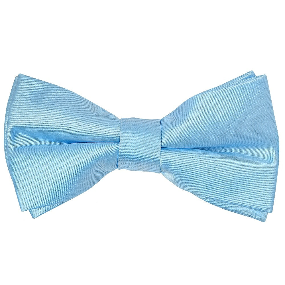 Pre Tied Sky Blue Satin Boys Bow Tie Age 8 11 1