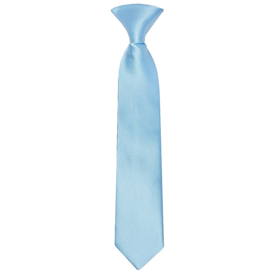 Pre Tied Sky Blue Satin Boys Tie Age 4 7 1