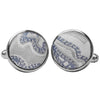 Silver and Blue Paisley Cufflinks